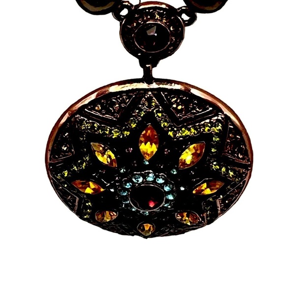 Elegant Beaded Necklace With Colorful Mandala Pendant.  B25 - Picture 8 of 8